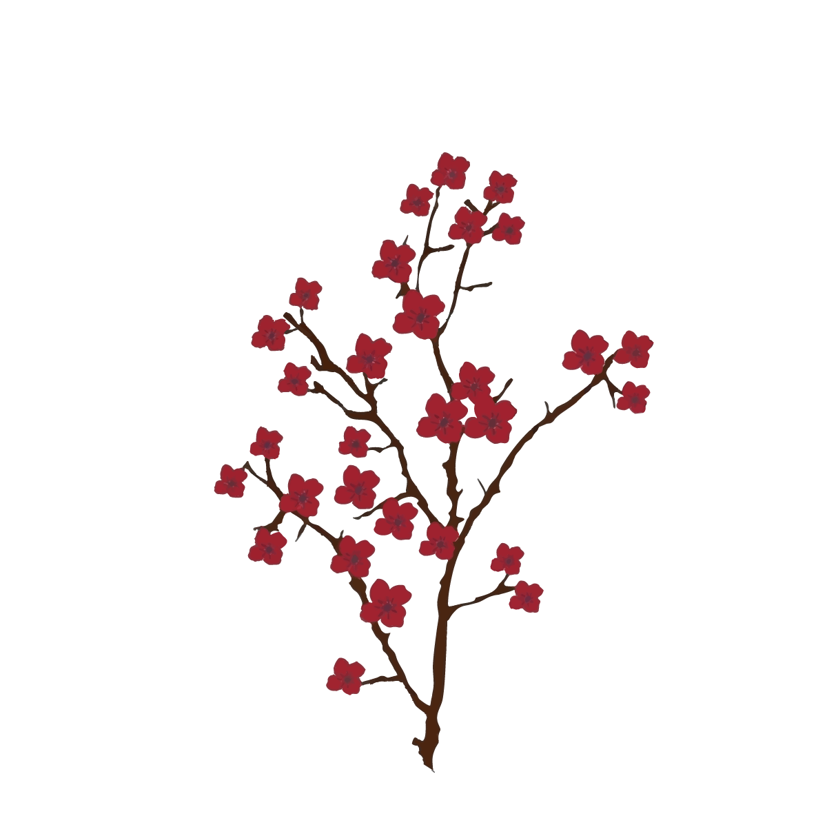 Cherry Flower Branch x4