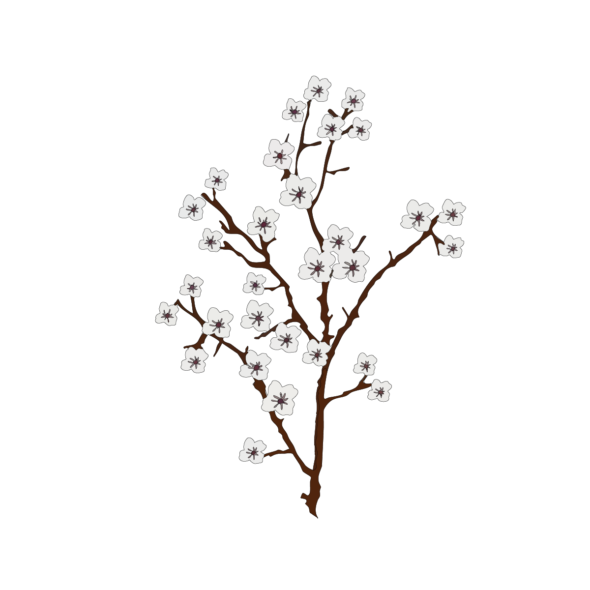 Cherry Flower Branch x4